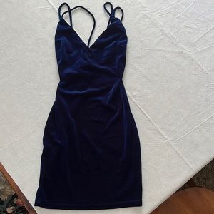 Lovely Day Velvet Navy mini dress.